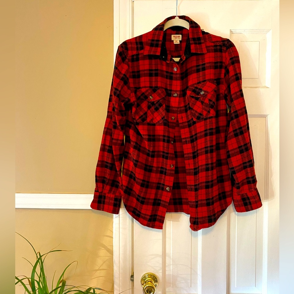 Mossimo Red and Black Flannel Button-up Shirt